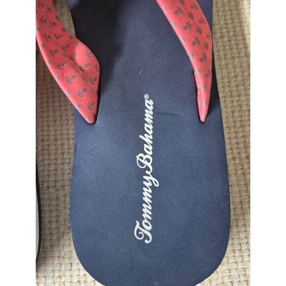 Tommy Bahama Women's Sandals Size 10 Flip Flops Blue & Pink Nautical Beach Vacay - Picture 10 of 12